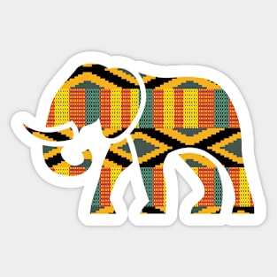 Elephant Animal with African Kente Pattern Sticker